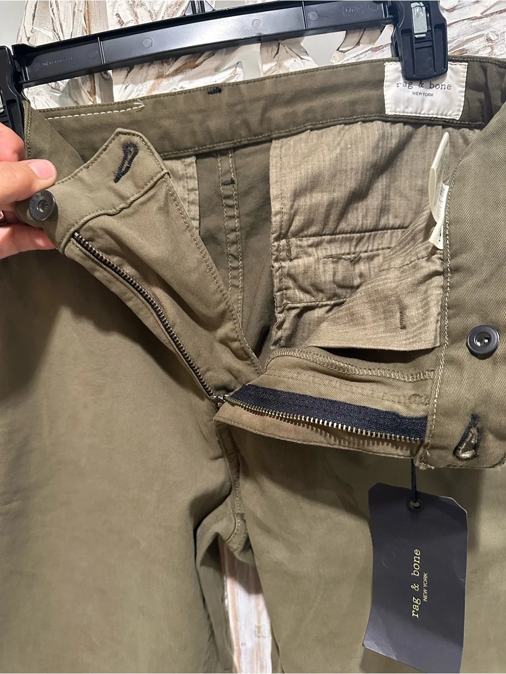 rag & bone Olive Green Extra Slim Chinos